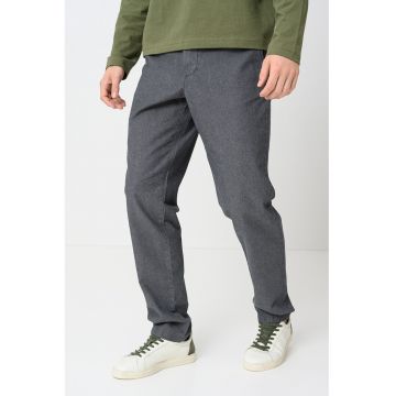 Pantaloni chino cu talie medie - Gri inchis