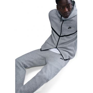 Pantaloni de trening din amestec de bumbac cu talie ajustabilia - Gri deschis melange