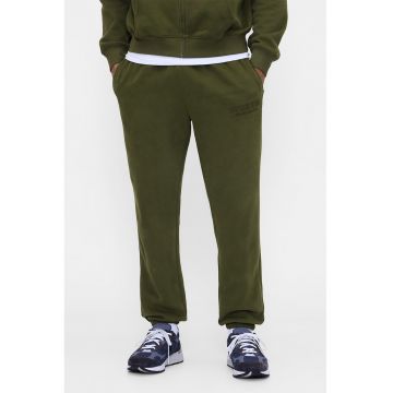 Pantaloni de trening din bumbac cu buzunare laterale - Kaki pal