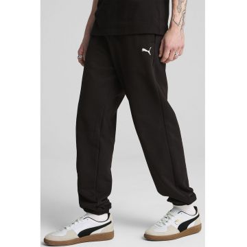 Pantaloni de trening din bumbac cu croiala relaxed-fit - Negru