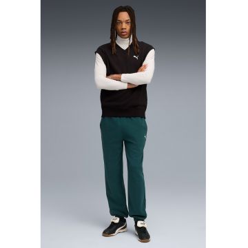 Pantaloni de trening din bumbac cu croiala relaxed-fit - Verde aquamarin