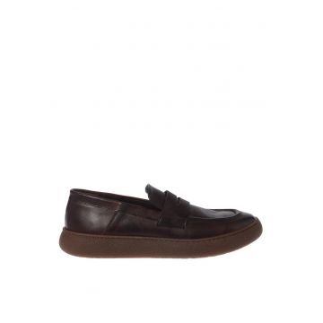 Pantofi loafer din piele - Maro inchis