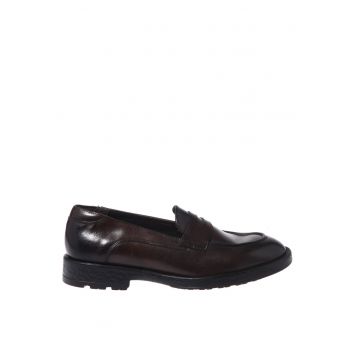 Pantofi loafer flatform - Maro inchis