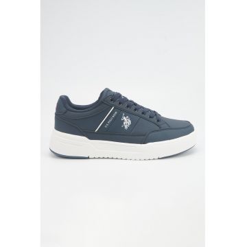 Pantofi sport din piele ecologica cu detaliu logo - Bleumarin