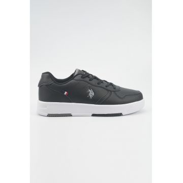 Pantofi sport din piele ecologica cu model monograma - Negru stins