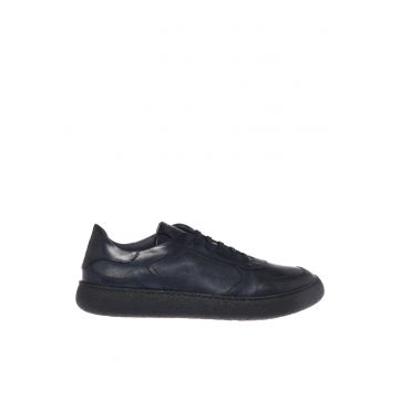 Pantofi sport low-cut din piele - Albastru