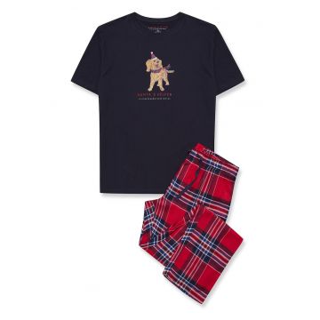 Pijama dama Jolina Bleumarin - rosu