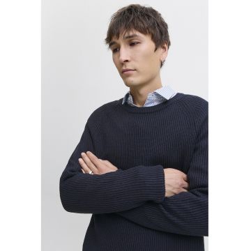 Pulover cu maneci raglan - Bleumarin