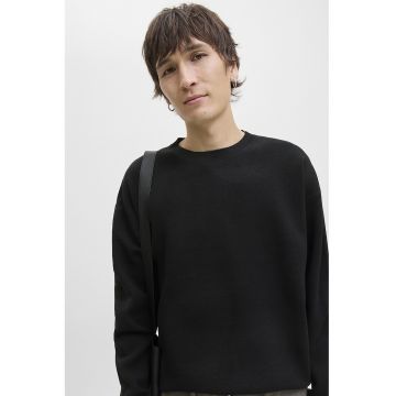 Pulover uni cu decolteu la baza gatului - Negru