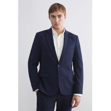 Sacou cu model uni si nasturi - Bleumarin