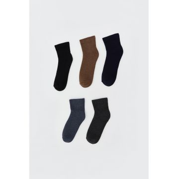 Set de sosete scurte uni - 5 perechi - Multicolor