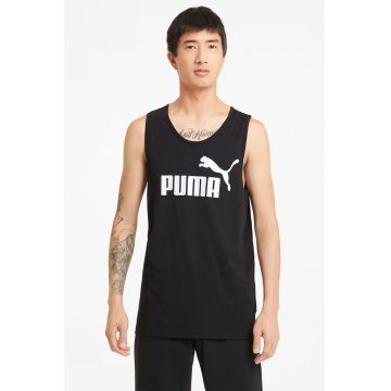 Top regular fit cu imprimeu logo Essentials - Alb/Negru