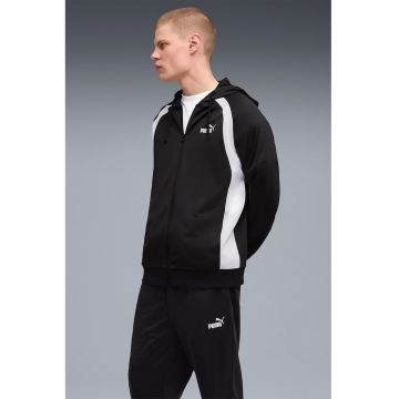 Trening cu imprimeu logo si fermoar - Alb/Negru