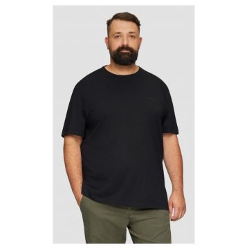 Tricou barbati big sizes - cu decolteu la baza gatului - cu logo - Negru