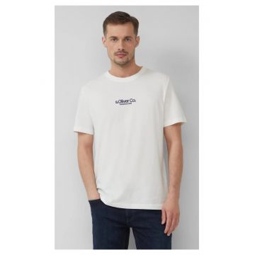 Tricou cu decolteu la baza gatului si detaliu logo