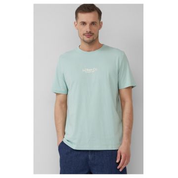 Tricou cu decolteu la baza gatului si detaliu logo