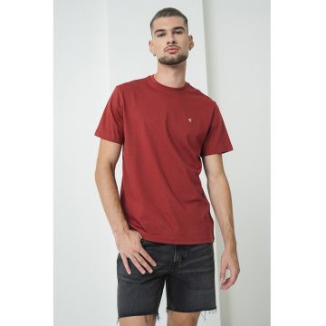 Tricou cu detaliu logo - Rosu inchis