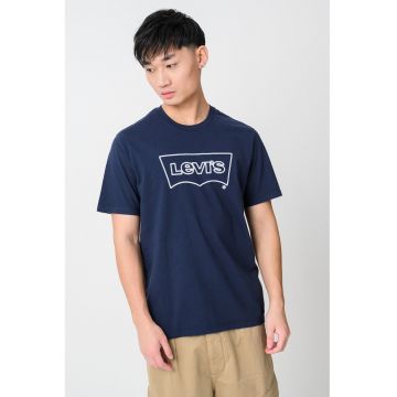 Tricou cu imprimeu logo - Bleumarin