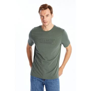 Tricou cu imprimeu text - Gri cenusiu