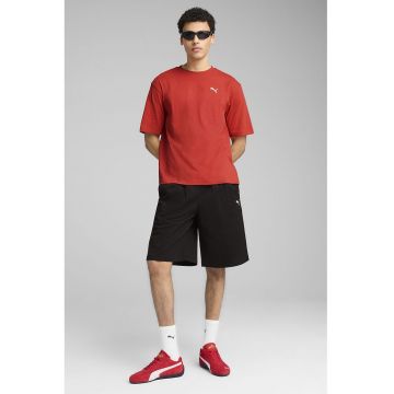 Tricou de bumbac cu decolteu la baza gatului -  Coral