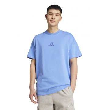 Tricou lejer cu decolteu la baza gatului All Szn - Albastru inchis/Albastru azur