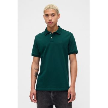 Tricou polo cu detaliu logo - Verde padure