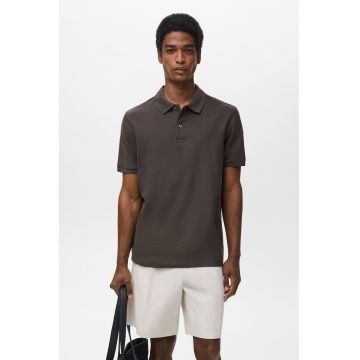 Tricou polo din bumbac - Maro inchis