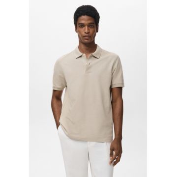 Tricou polo din bumbac - Maro nisip