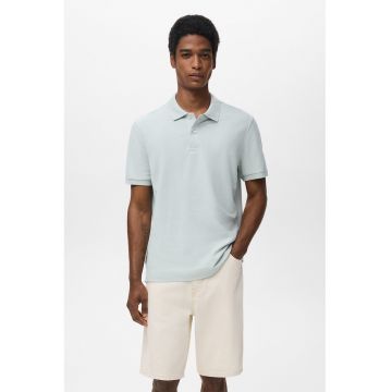 Tricou polo din bumbac - Verde pal