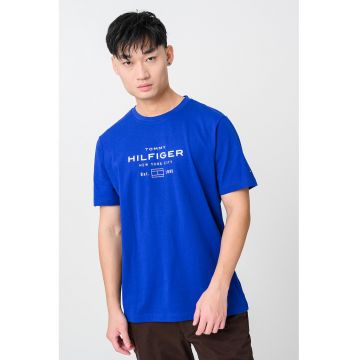 Tricou regular-fit cu imprimeu logo - Albastru royal/Alb optic