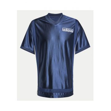 Tricou slim fit cu decolteu in V cu logo