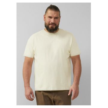 Big Sizes Tricou barbati big sizes din jerseu moale de bumbac - Regular fit - Crem