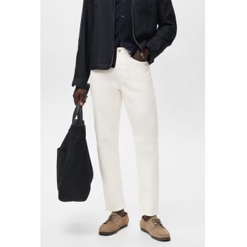 Blugi cu talie medie - Alb