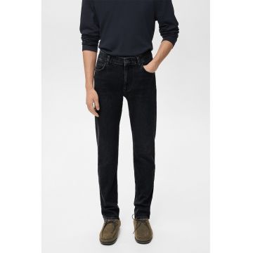 Blugi slim fit cu talie medie - Negru