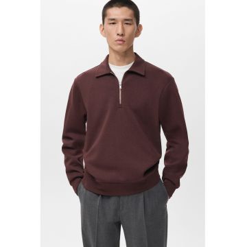 Bluza de trening cu fenta cu fermoar - Violet pruna