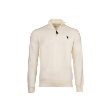 Bluza de trening cu guler inalt - Alb