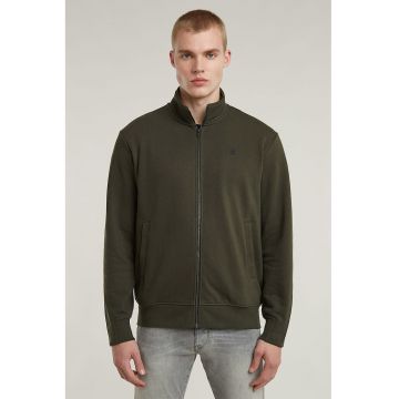 Bluza de trening din amestec de bumbac organic cu fermoar Nifous - Kaki inchis