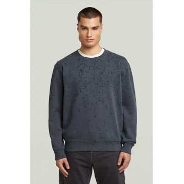 Bluza de trening din bumbac organic cu model cu pete de vopsea - Albastru inchis