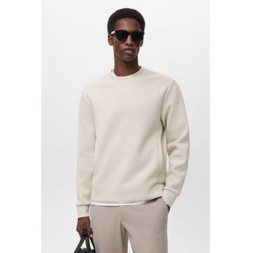 Bluza de trening uni cu decolteu la baza gatului - Bej