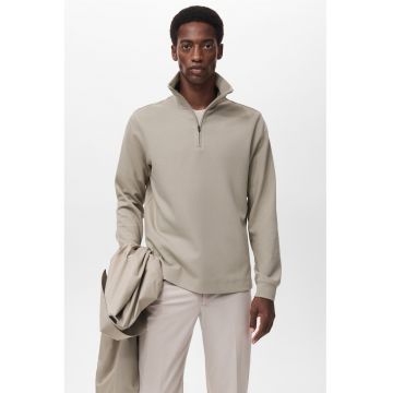 Bluza de trening uni cu fermoar scurt - Grej