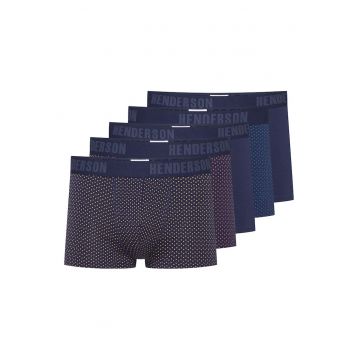 Boxeri Ozone  set de 5 perechi albastru turcoaz - albastru - rosu - bej - Multicolor