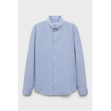 Camasa de bumbac cu dungi - Alb/Albastru lavanda