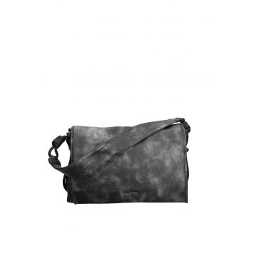 Geanta crossbody de piele ecologica Axton Pro - Negru stins