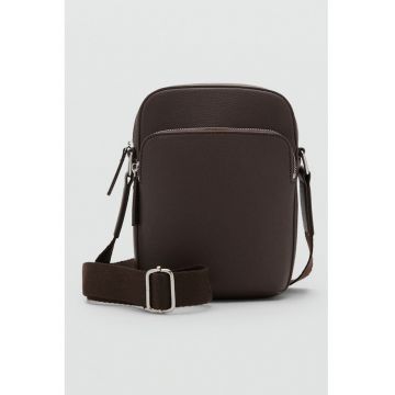Geanta crossbody de piele ecologica - Maro inchis