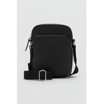 Geanta crossbody de piele ecologica - Negru