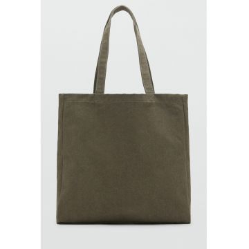 Geanta tote din bumbac si panza - Kaki