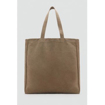 Geanta tote din bumbac si panza - Maro deschis