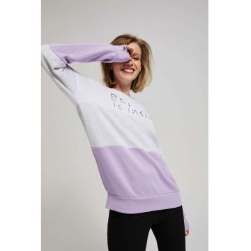 Hanorac cu imprimeu lavanda - Mov