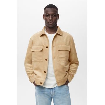 Jacheta-camasa de piele intoarsa sintetica - Bej