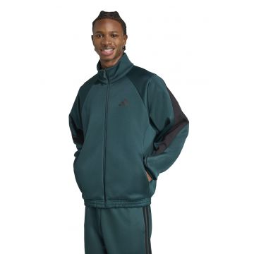 Jacheta cu model colorblock si maneci raglan - Negru/Verde englez